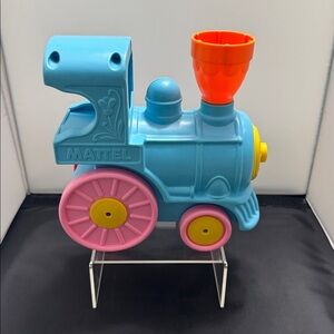 Mattel Vintage 1979 Blue/Pink/Yellow/Orange Rail Runner Musical Crib Toy Train